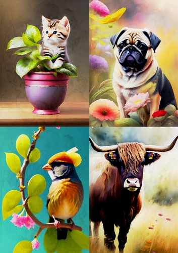 Animal Water Colour Toppers