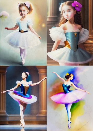 Watercolour Ballerina Toppers