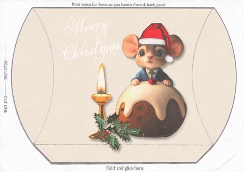 Christmas Pud Mouse Pillow Box