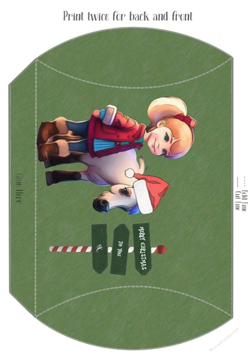 Young Girl With Pony Christmas Pillow Gift Box