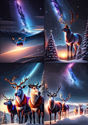 Reindeer Christmas Scene Toppers