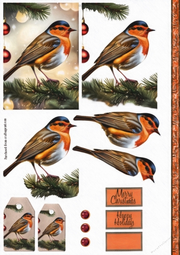 Little Christmas Robin Card Sheet