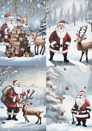 Santa With Rudolph Toppers
