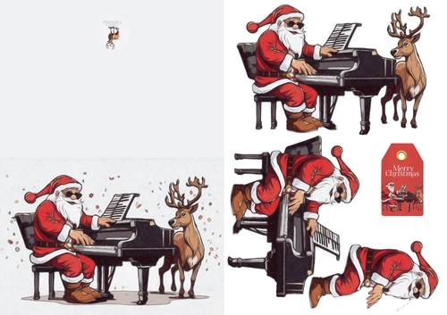 Rock N Roll Piano Santa