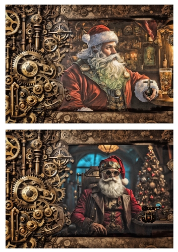Steampunk Christmas Santa Toppers