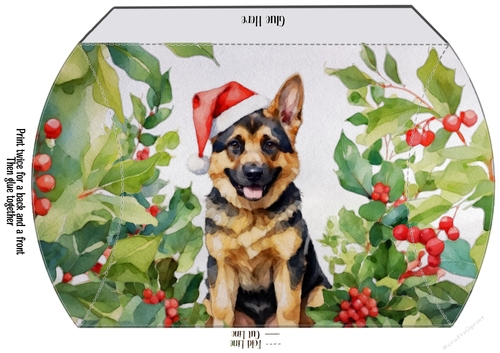 Watercolour German Shepherd Pillow box Gift box