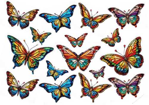 Stain Glass Butterfly Embellishments