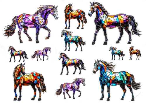 Stained Glass Style Horse Embellishments