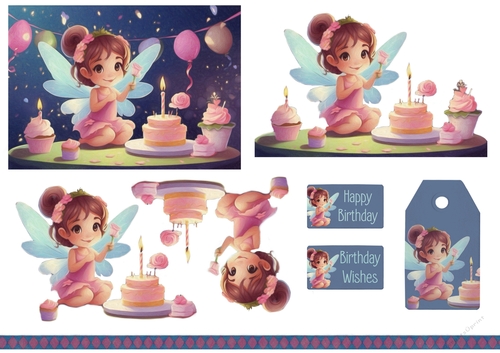 Party Time Fairy Card Sheet