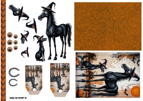 Scruffy Horse Halloween Card Sheet