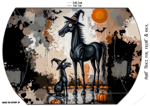 Scruffy Horse Halloween gift / Pillow Box