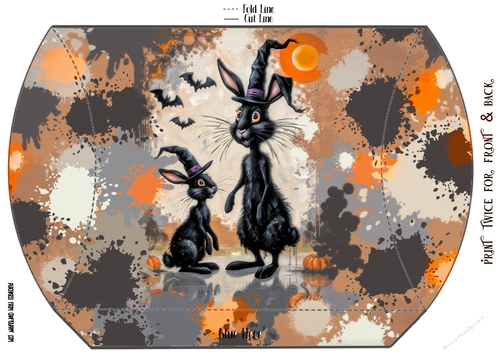 Scruffy Halloween Rabbit Gift / Pillow Box
