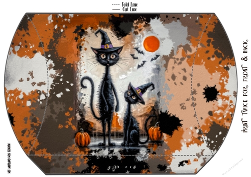 Scruffy Halloween Cat Gift/ Pillow Box