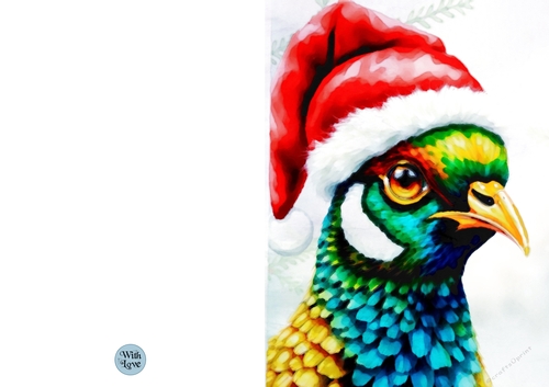 Pheasant Watercolour Christmas Card