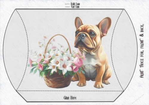 Frenchie Bouquet Pillow Gift Box