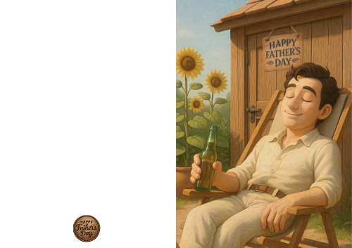 3d Dad Relaxing Quick Print Fathers Day Card