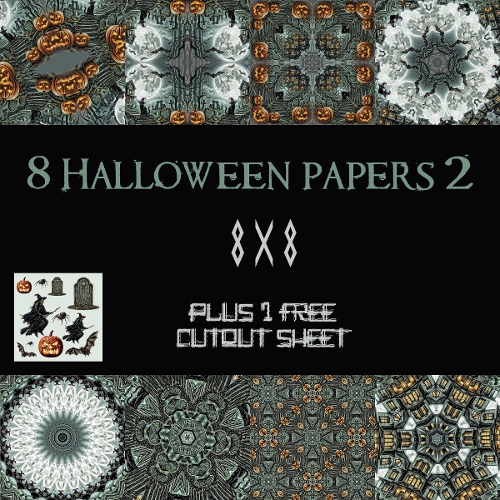 Gothic Halloween Digital Paper & Cutout Set