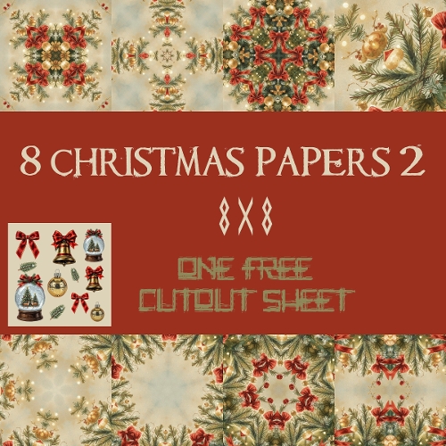 Vintage Christmas Baubles & Snow Globes  Papers 2