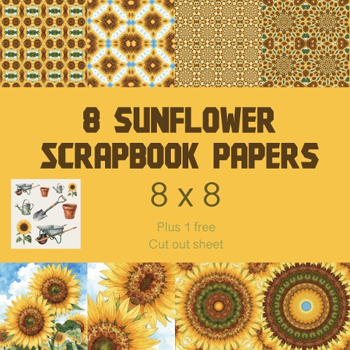 Vibrant Sunflower Garden Scrapbook Papers & Cutout Set