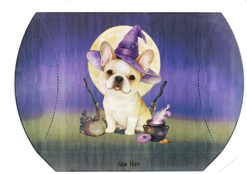 French Bulldog Moon Howling — Halloween Pillow Box 