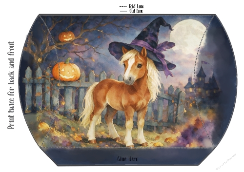Halloween Pony — Witch Hat Pillow Box Template