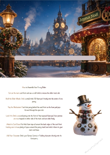 Steampunk Snowman Penny Slider Card Kit – Joyeux Noël