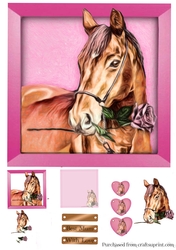 Horse With Rose Card Kit