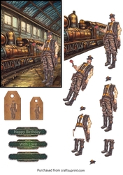Steampunk Railway Scene