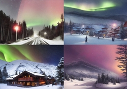 Northern Lights Christmas Scenes