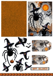 Scruffy Spider Halloween Card Sheet