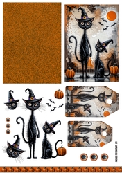 Scruffy Halloween Cat Card Sheet