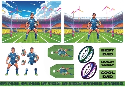 Fathers Day Rugby Card Sheet