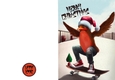 Christmas Skateboarding Robin Quick Print Card