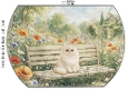 Persian Cat in Poppy Garden Matching Pillowbox