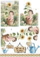 Cute Girl in Sunflower Pot 3D Decoupage Card Sheet