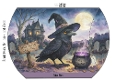 Spooky Halloween Raven — Pillow Box Template, Haunted House Design