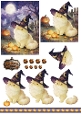 Halloween Scream Cat — Witch Hat Topper & Decoupage Set