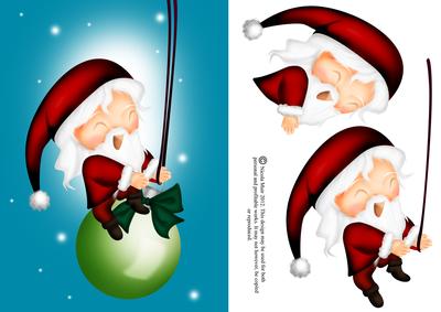 Santa Riding Christmas Bauble