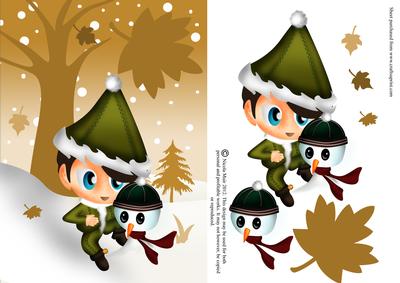 Elf and Snowman Winter Wonderland
