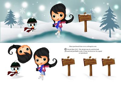 Ice Skater in a Winter Wonderland
