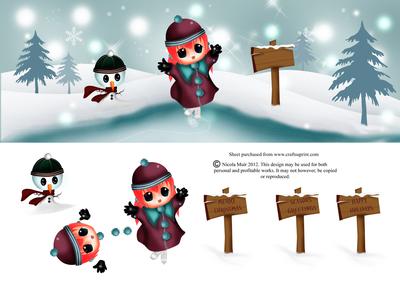 Ice Skating Girl in a Winter Wonderland