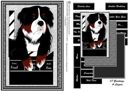 Bernese Mountain Dog with Clapper Movie Card Kit