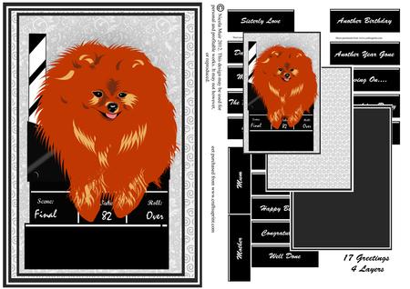 Pomeranian Dog with Clapper Movie Card Kit