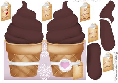 Chocolate Ice Cream Valentine Card