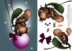 Christmas Mouse on Bauble