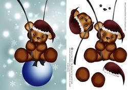 Christmas Teddy on Bauble