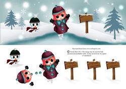 Ice Skating Girl in a Winter Wonderland