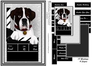 Boxer Dog with Clapper Movie Card Kit