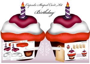 Birthday Candle Cupcake Folding Shape Card Kit
