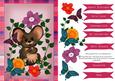 Mouse in Flowers and Butterflies